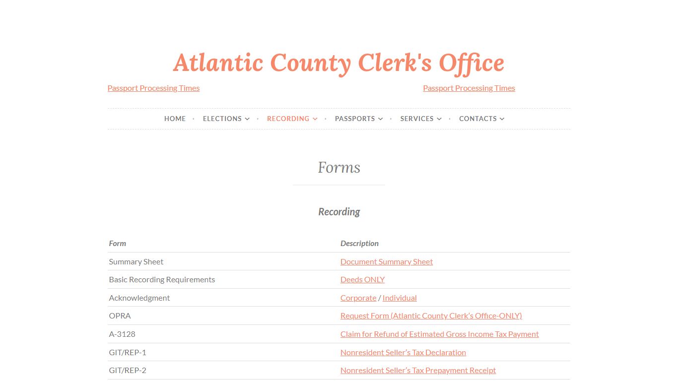 Forms – Atlantic County Clerk's Office